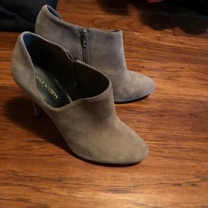Sole society grey suede cut out booties